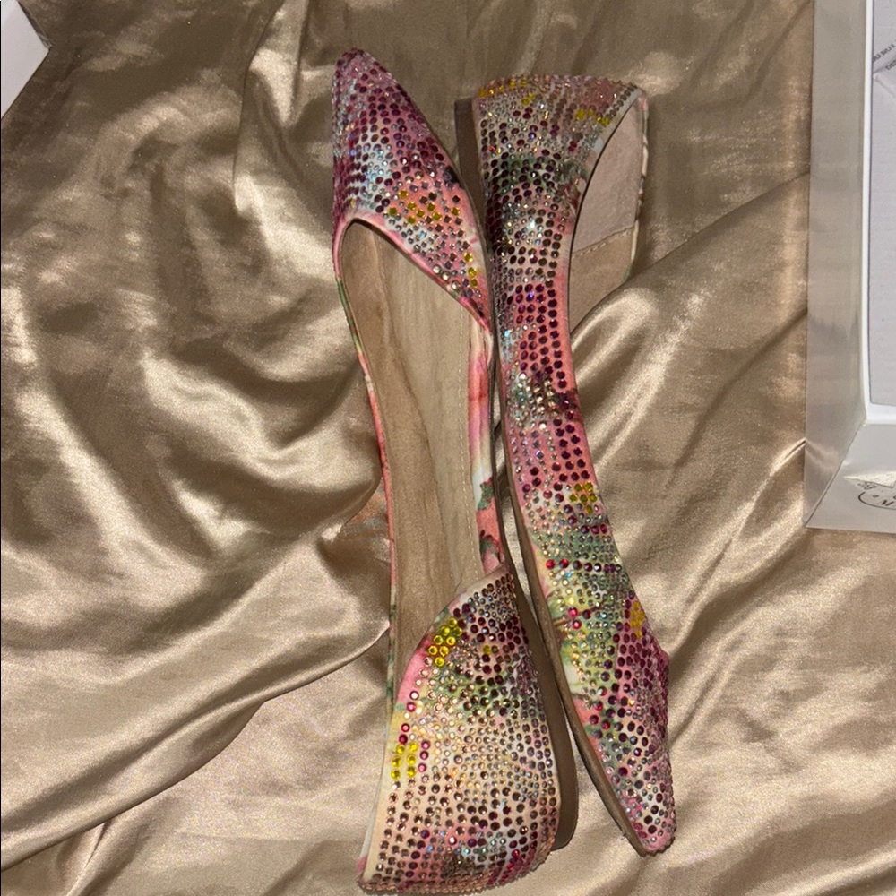 Steve Madden Pink Flats with Snake Print - Picture 2 of 4